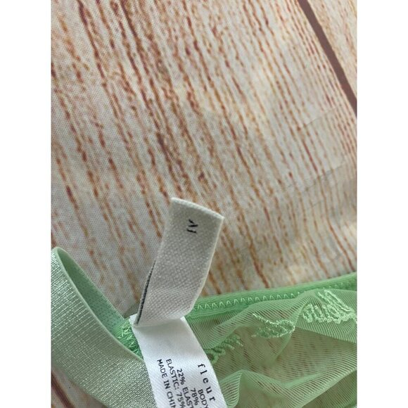 Fleur Du Mal Women's Green Mesh Wireless Balconette Bra - A1 - Picture 11 of 12